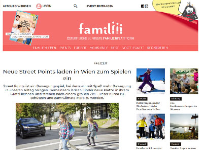 familiiii Pressemitteilung zum Laufspiel in Wien